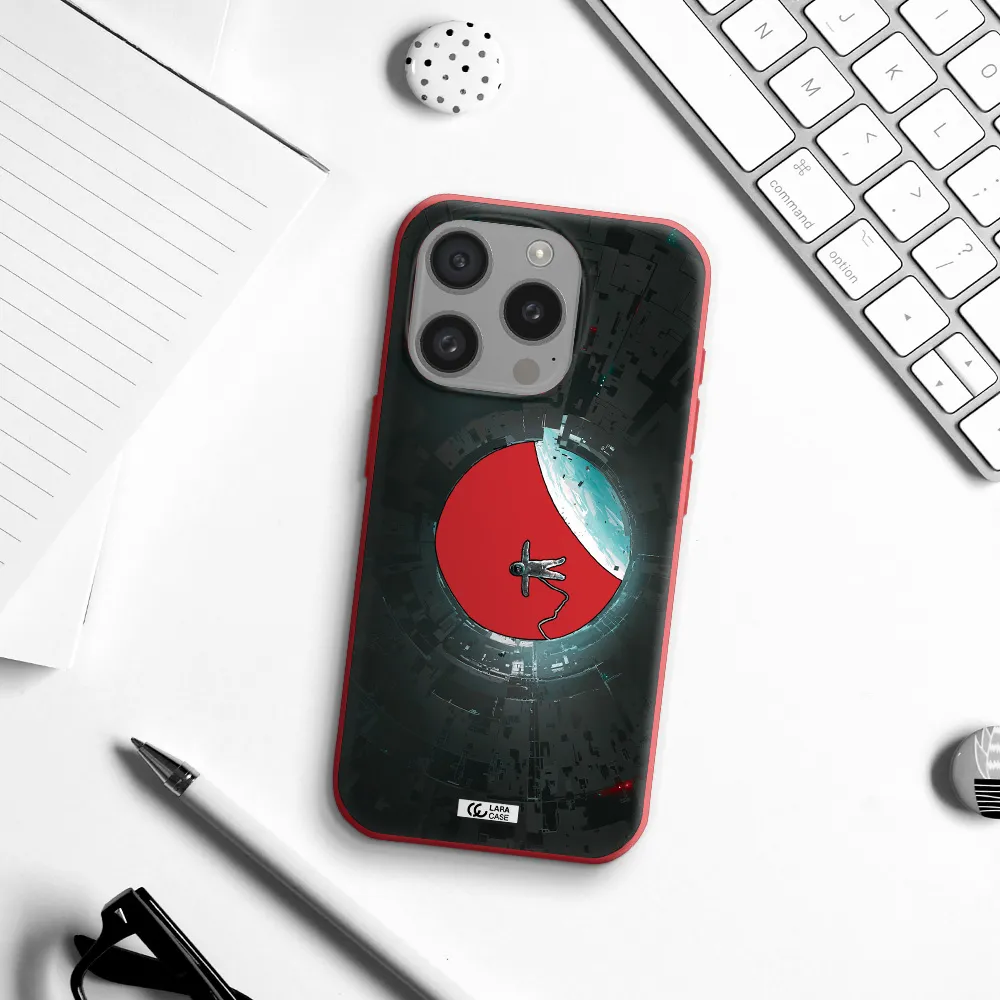 A Astronaut In A Space Station Apple Iphone 15 Pro Silicone Imperial Red Case
