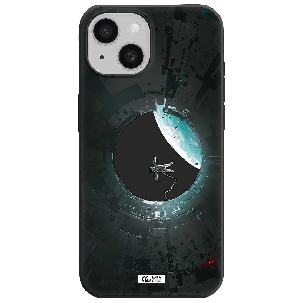 a astronaut in a space station Apple iPhone 15 Silicone black Case