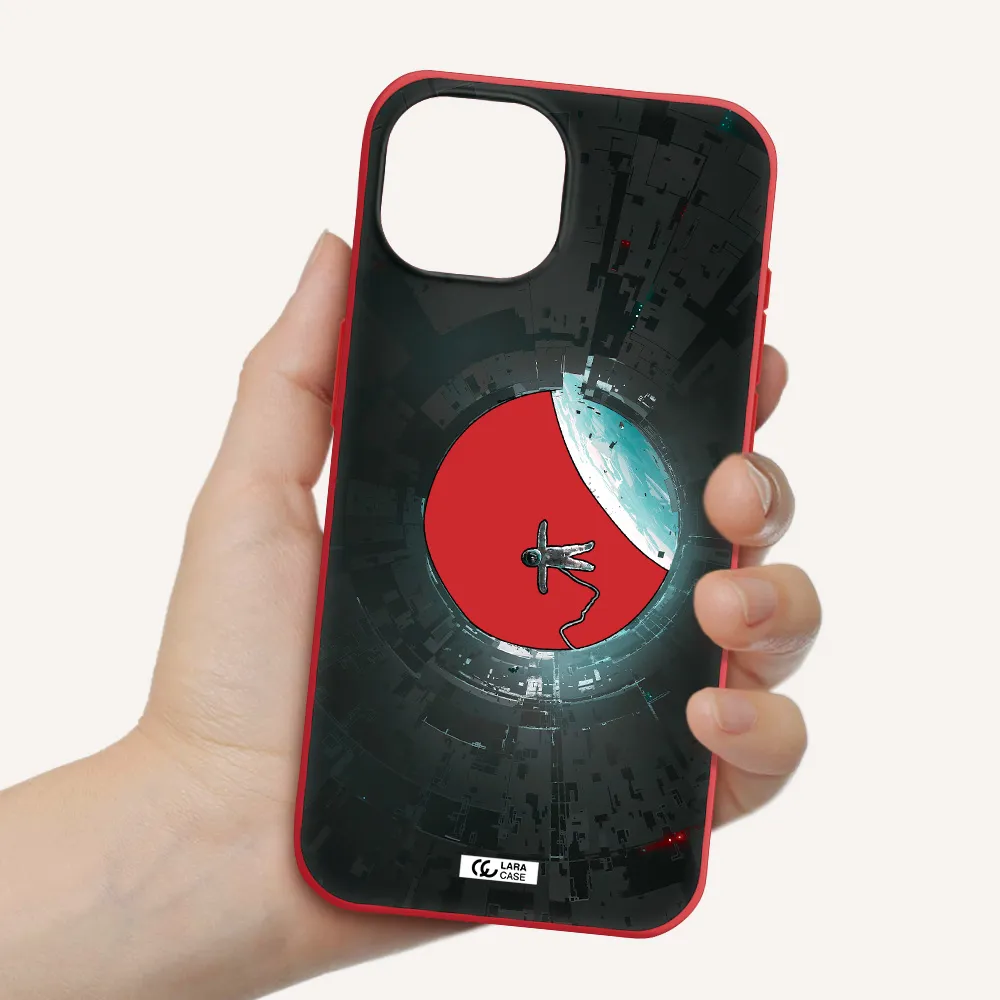 A Astronaut In A Space Station Apple Iphone 15 Silicone Imperial Red Case