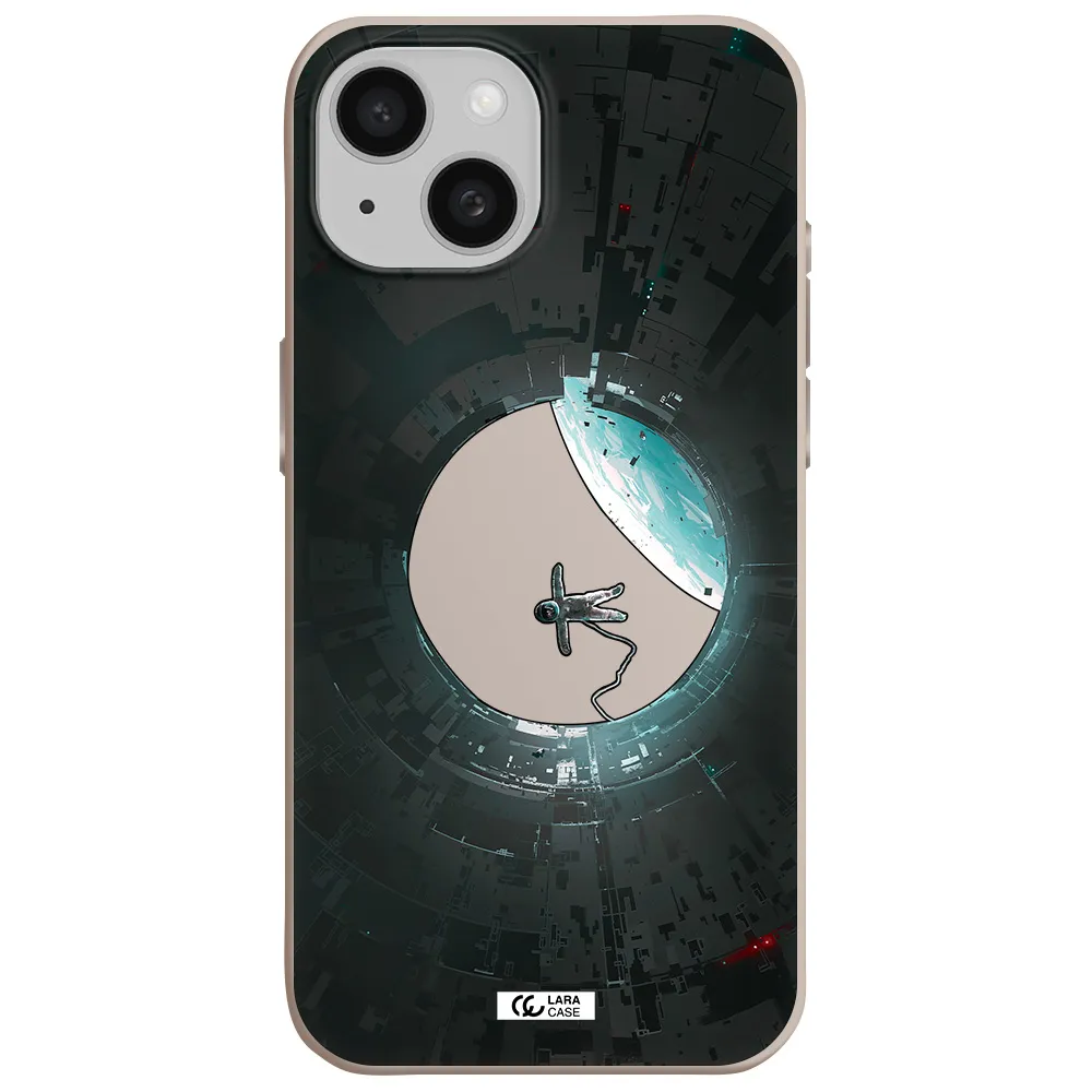 a astronaut in a space station Apple iPhone 15 Silicone Stone Case