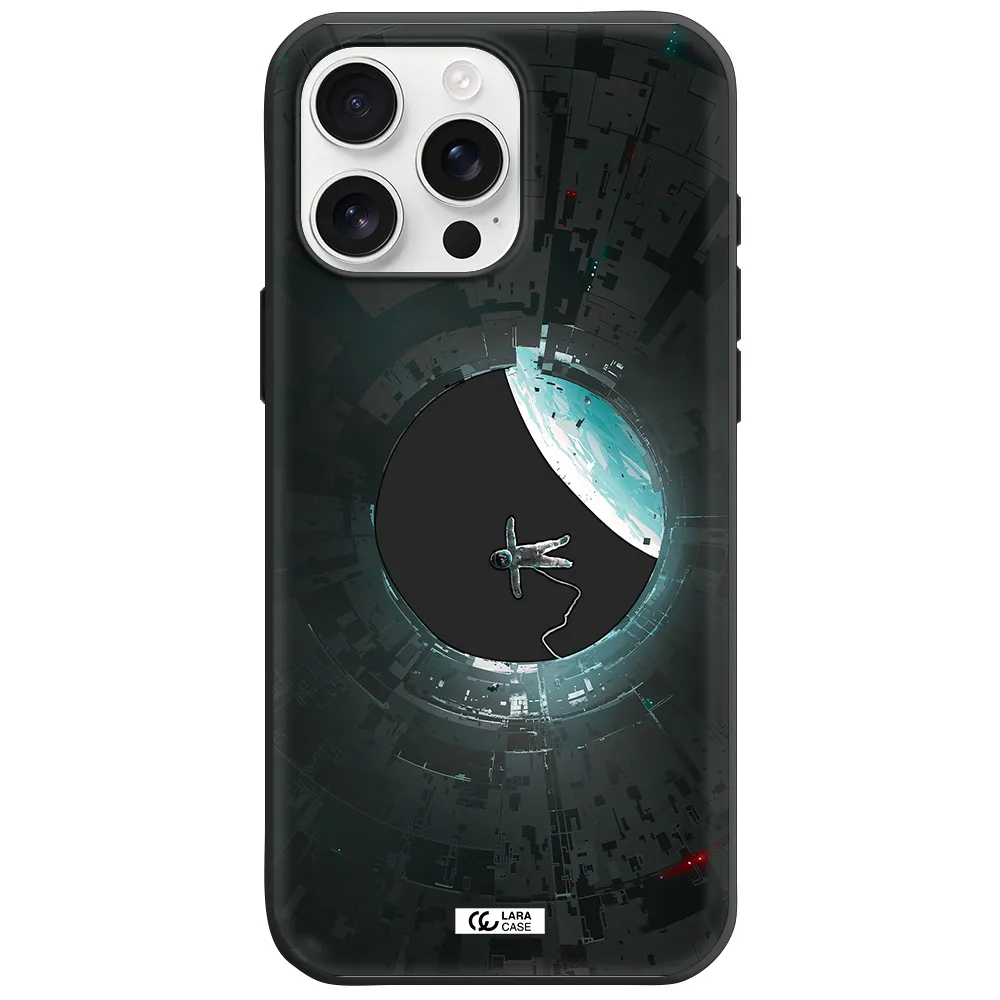 A Astronaut In A Space Station Apple Iphone 16 Pro Max Silicone Black Case