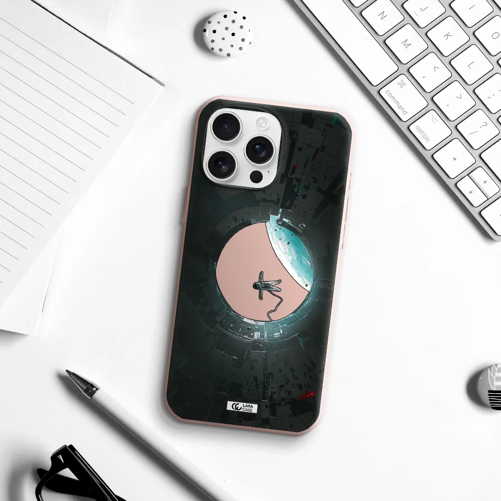 A Astronaut In A Space Station Apple Iphone 16 Pro Max Silicone Pastel Pink Case