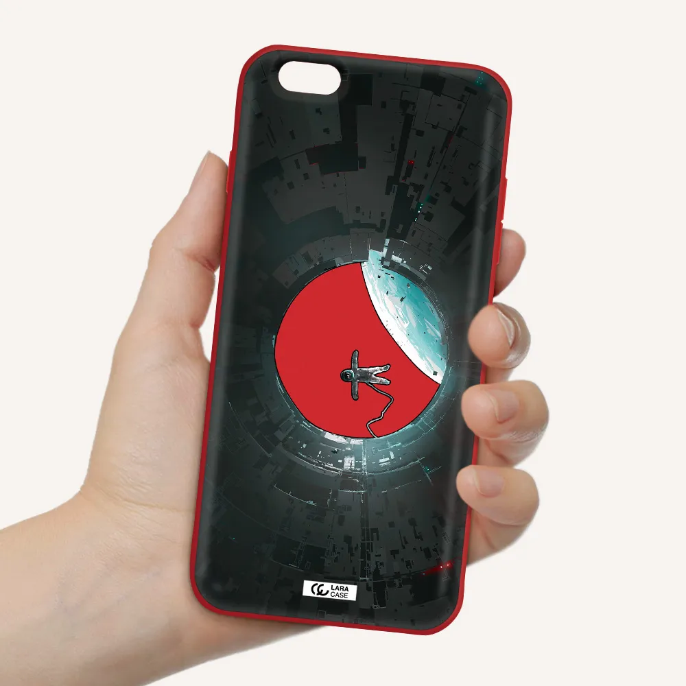 a astronaut in a space station Apple iPhone 6 plus Silicone Imperial Red Case