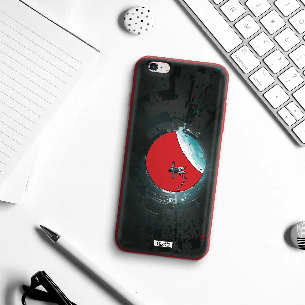 a astronaut in a space station Apple iPhone 6 s plus Silicone Imperial Red Case