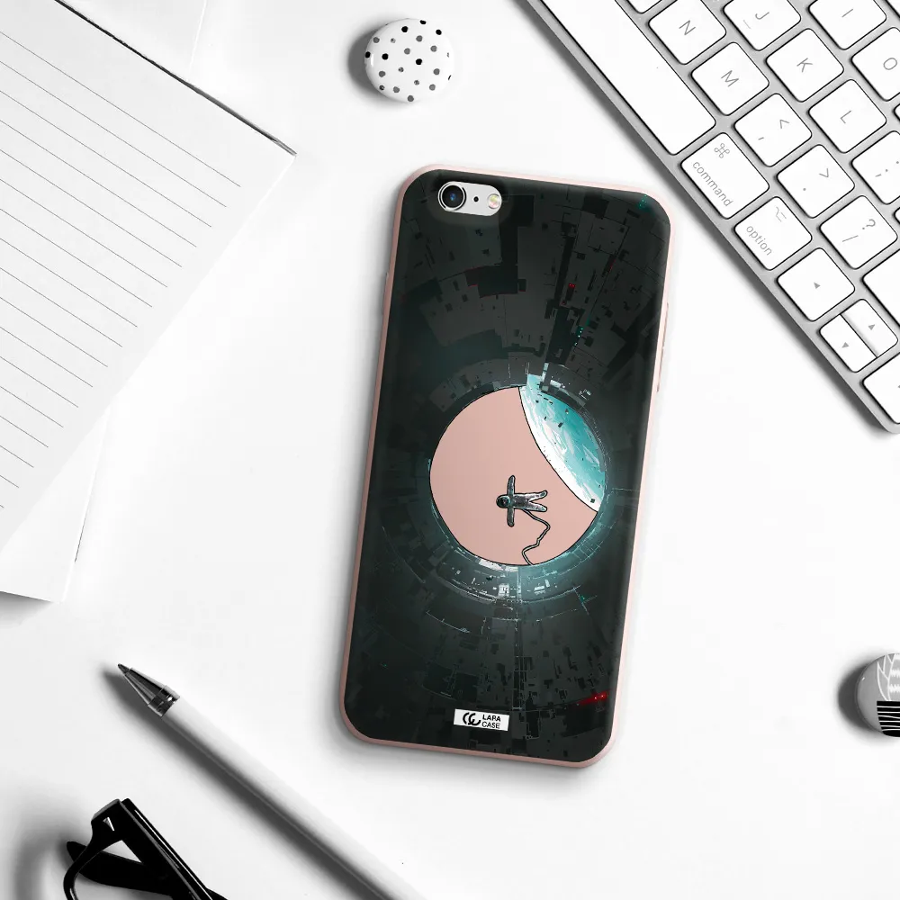 a astronaut in a space station Apple iPhone 6 s plus Silicone pastel pink Case