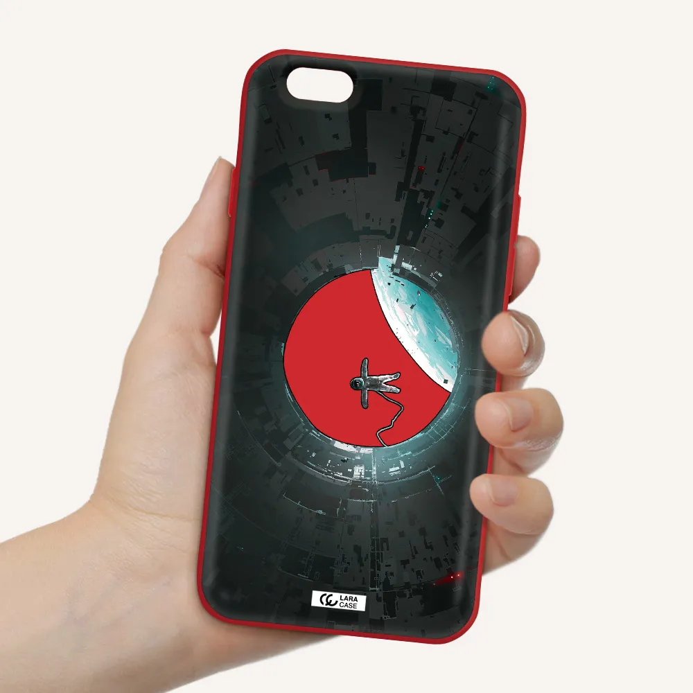 a astronaut in a space station Apple iPhone 6 Silicone Imperial Red Case