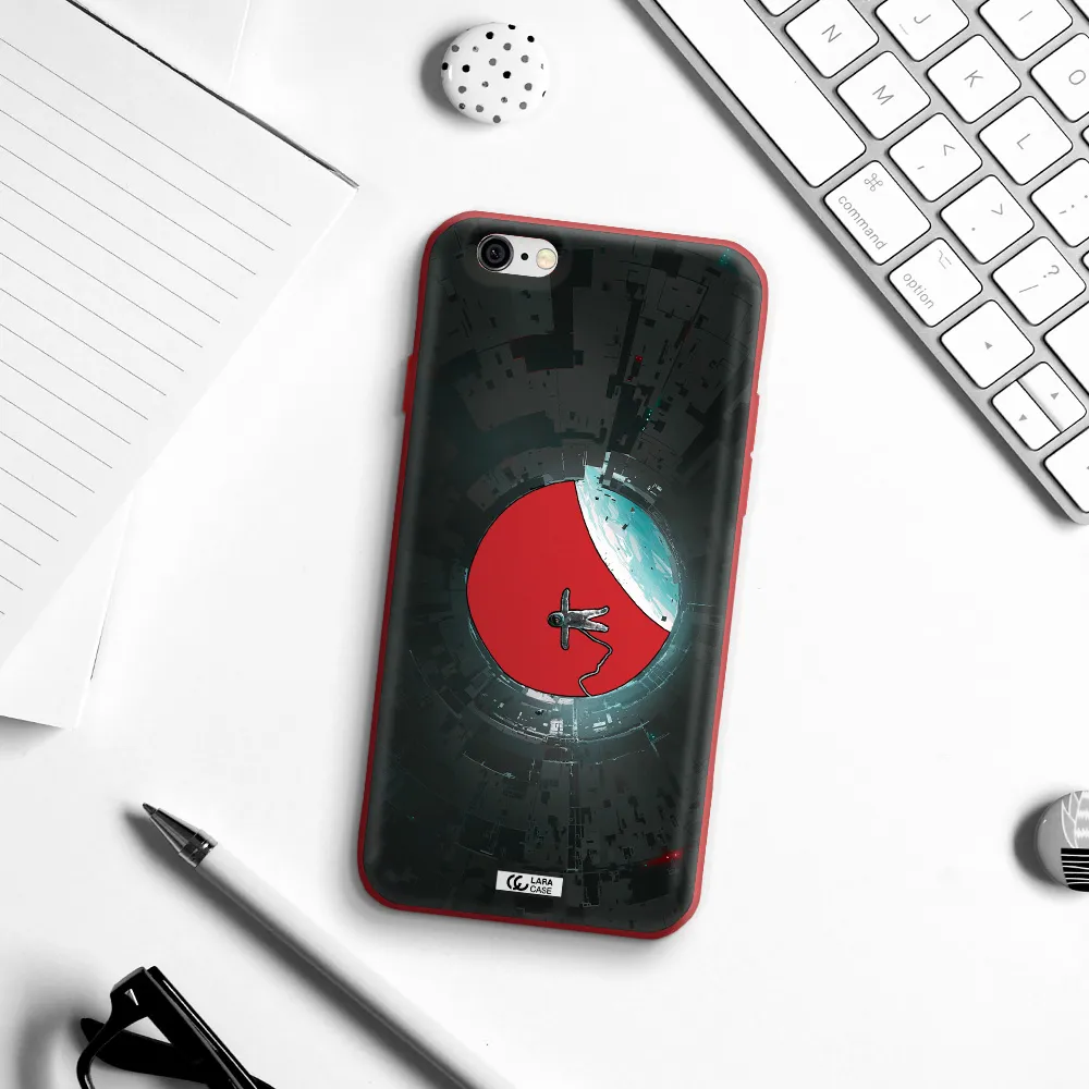 a astronaut in a space station Apple iPhone 6 Silicone Imperial Red Case