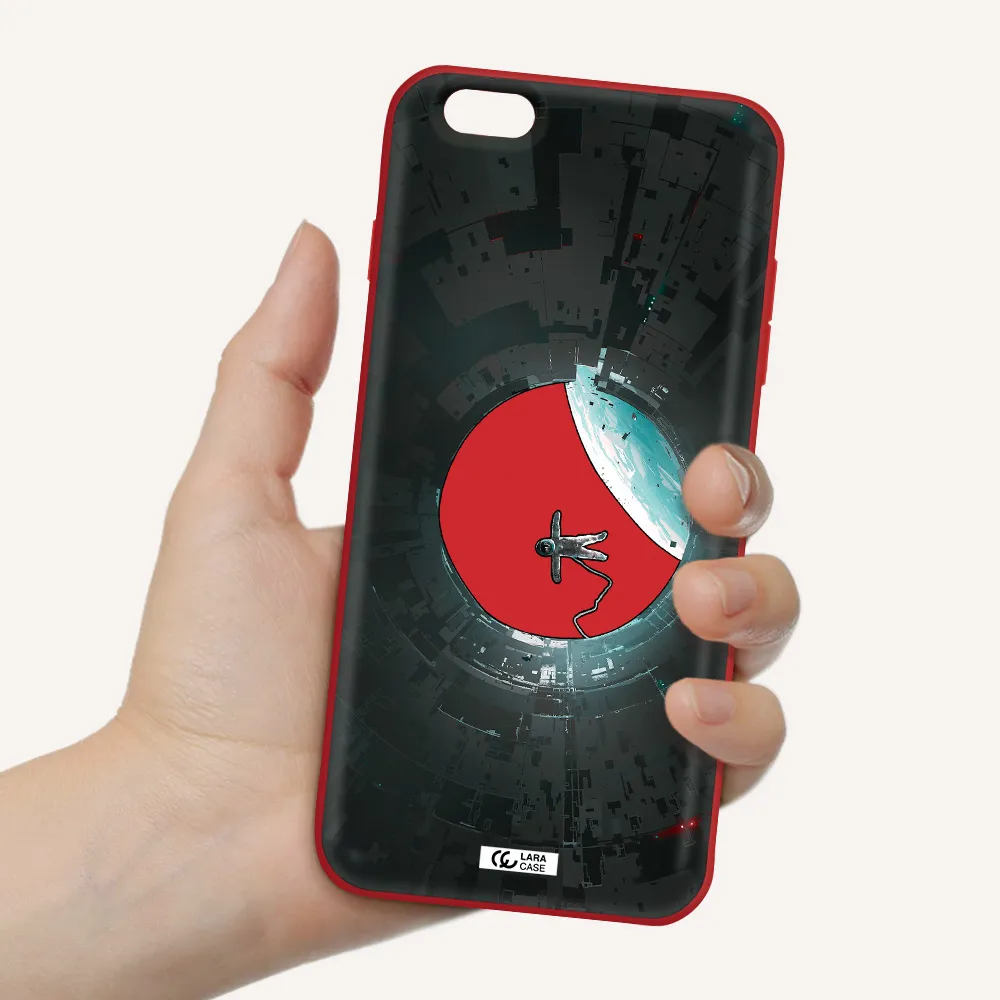 a astronaut in a space station Apple iPhone 6S Silicone Imperial Red Case