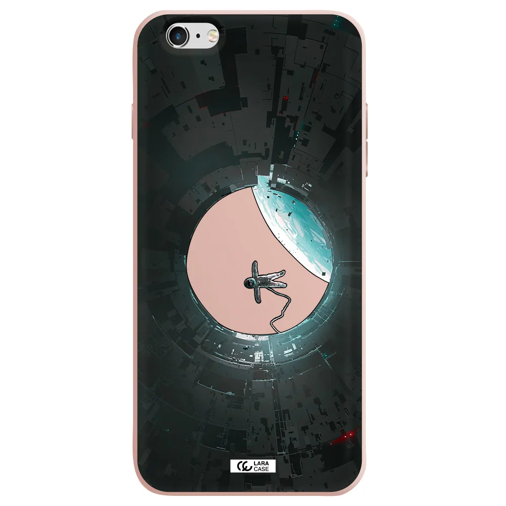 a astronaut in a space station Apple iPhone 6S Silicone pastel pink Case