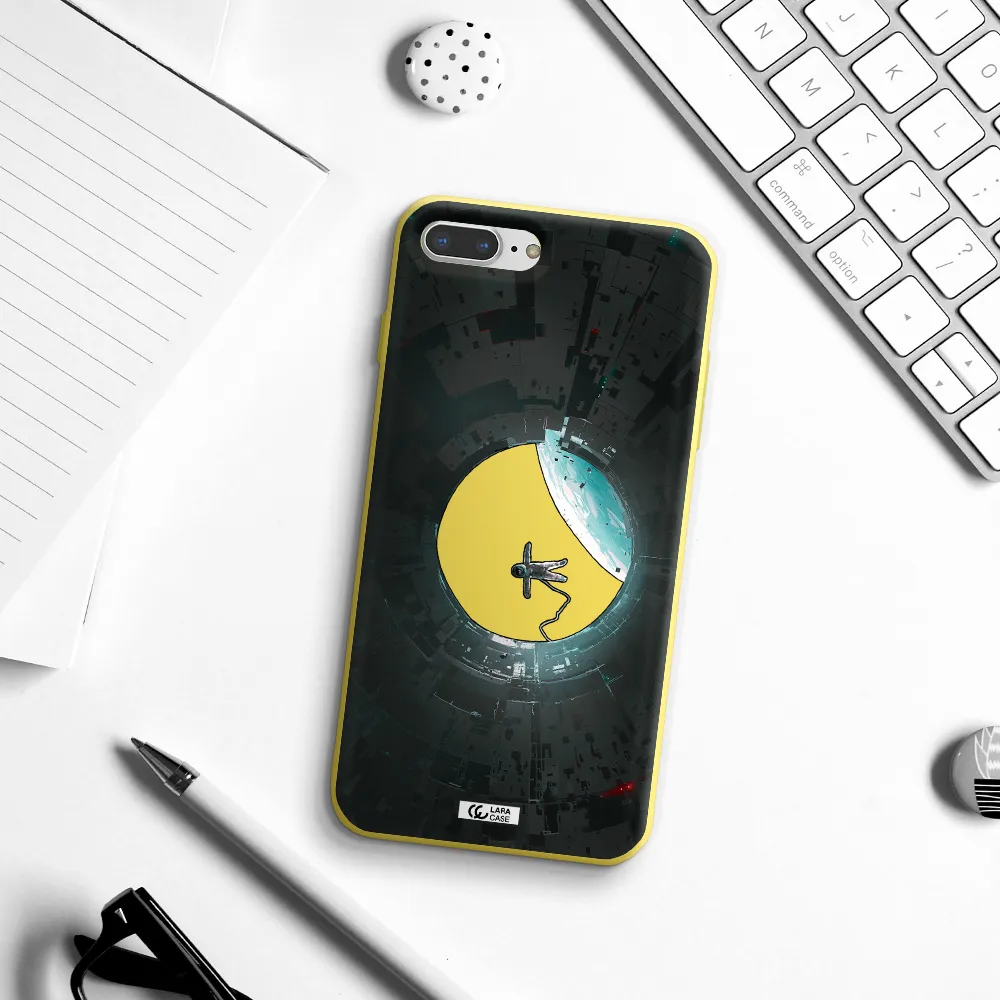 a astronaut in a space station Apple iPhone 7 plus Silicone canary yellow Case