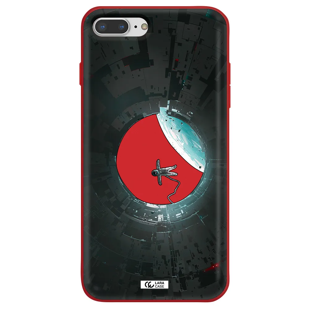 a astronaut in a space station Apple iPhone 7 plus Silicone Imperial Red Case
