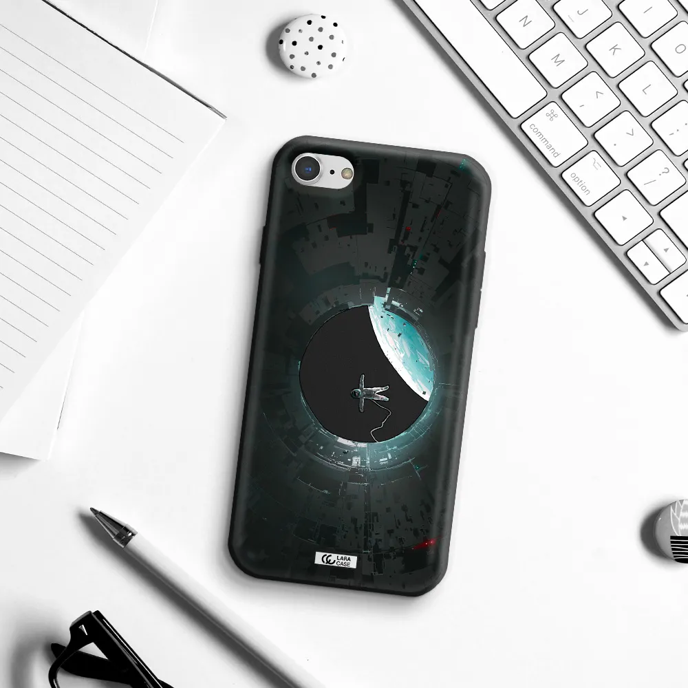 a astronaut in a space station Apple iPhone 7 Silicone black Case