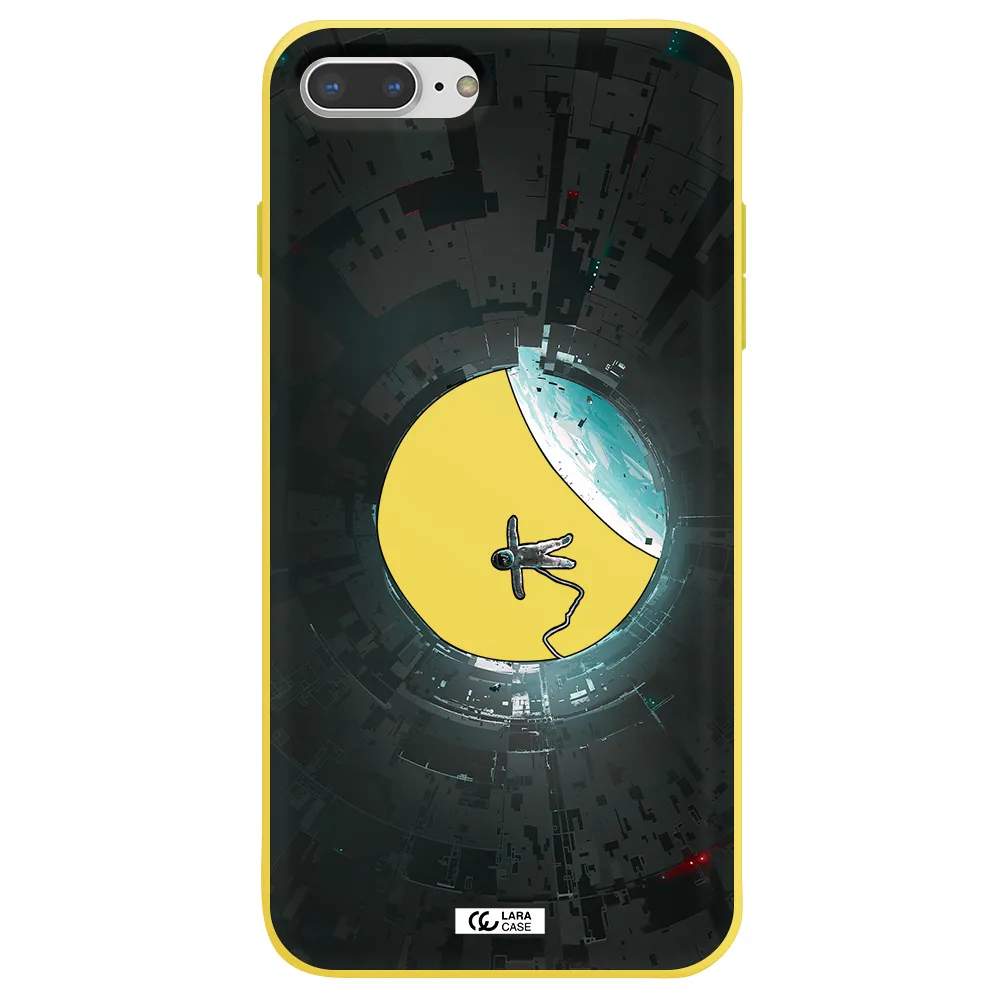 a astronaut in a space station Apple iPhone 8 plus Silicone canary yellow Case