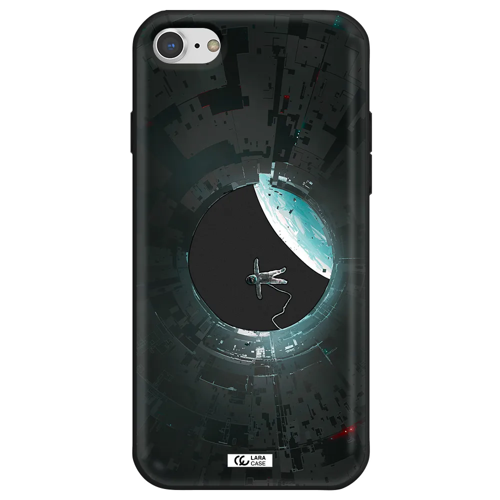 a astronaut in a space station Apple iPhone 8 Silicone black Case