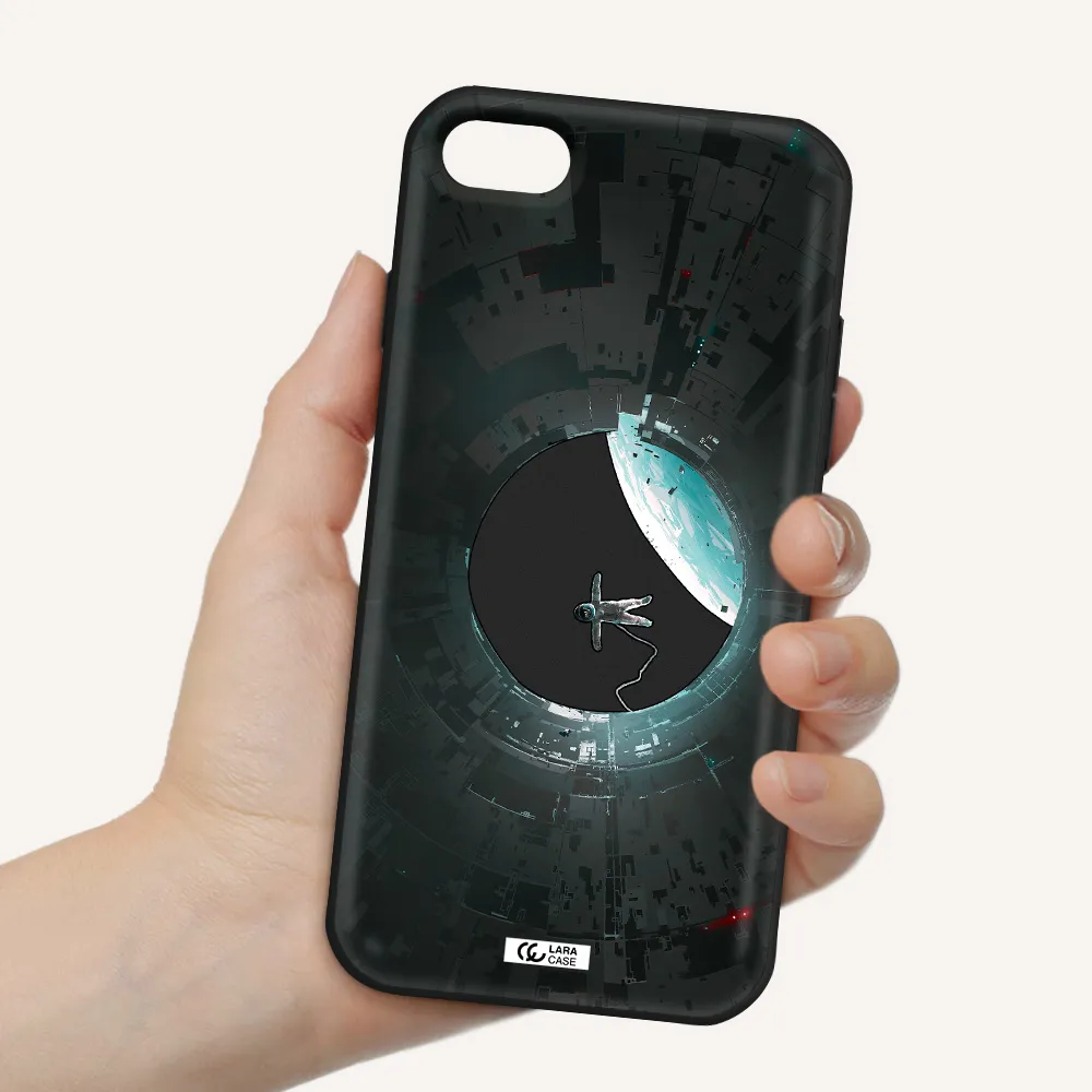 a astronaut in a space station Apple iPhone 8 Silicone black Case
