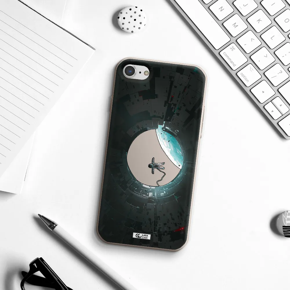 a astronaut in a space station Apple iPhone 8 Silicone Stone Case