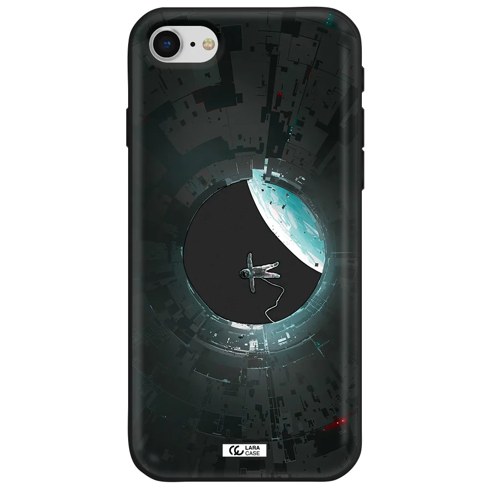 a astronaut in a space station Apple iPhone se 2020 Silicone black Case