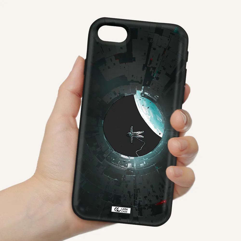 a astronaut in a space station Apple iPhone se 2020 Silicone black Case