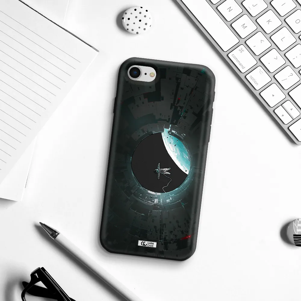 a astronaut in a space station Apple iPhone se 2020 Silicone black Case