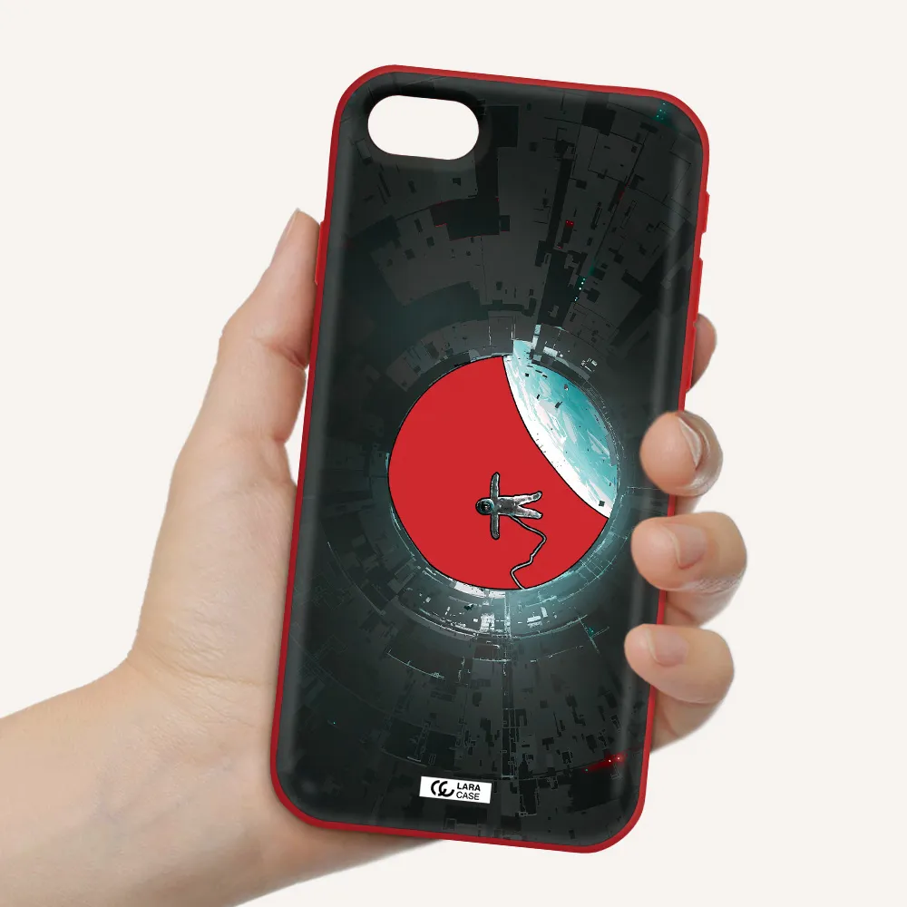 a astronaut in a space station Apple iPhone se 2020 Silicone Imperial Red Case