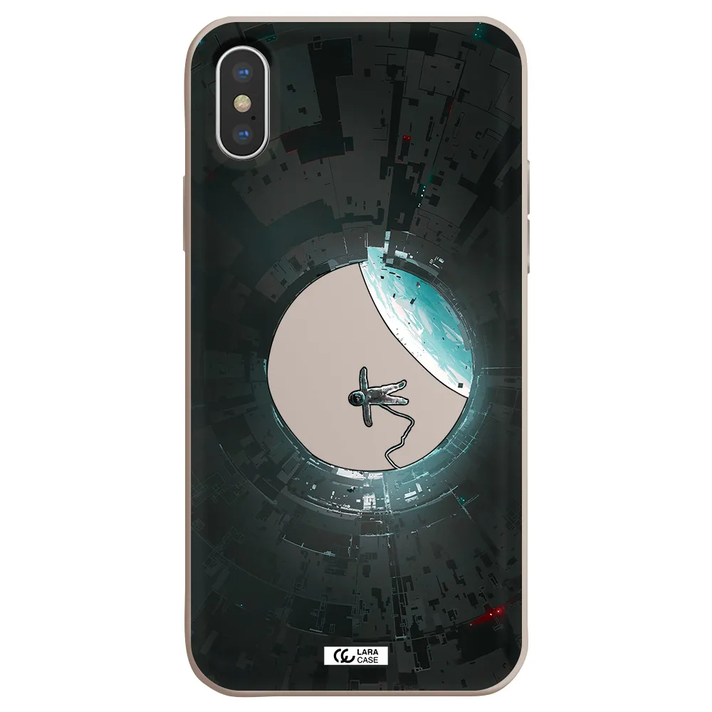 a astronaut in a space station Apple iPhone X Silicone Stone Case