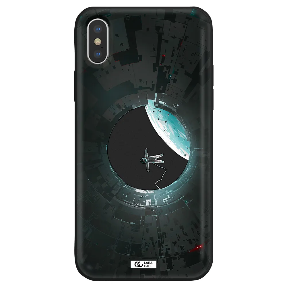 a astronaut in a space station Apple iPhone XS Silicone black Case