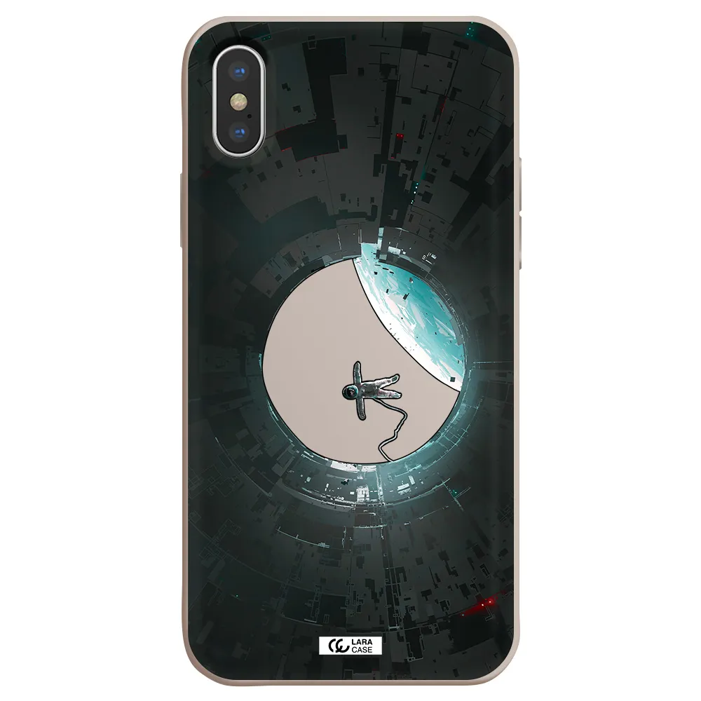 a astronaut in a space station Apple iPhone XS Silicone Stone Case