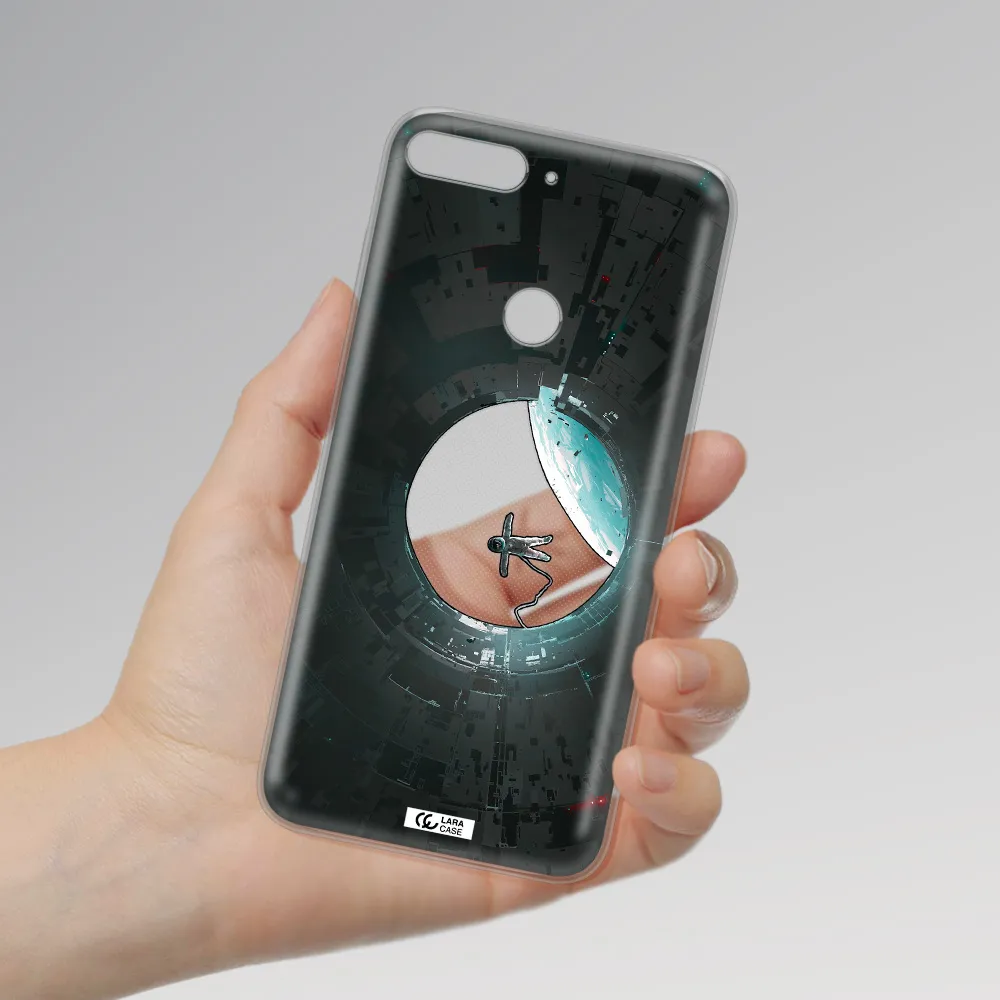 a astronaut in a space station Huawei Y7 2018 Clear TPU Case