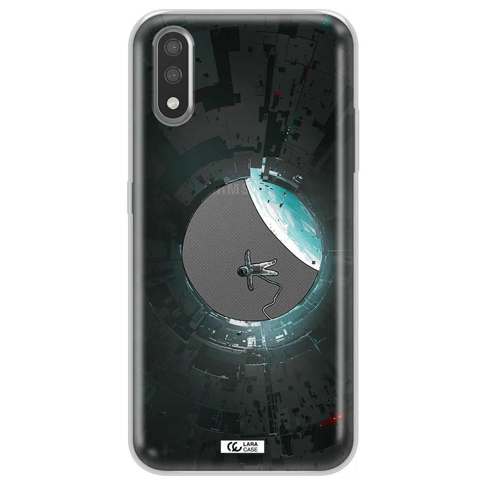 a astronaut in a space station Samsung A01 Clear TPU Case