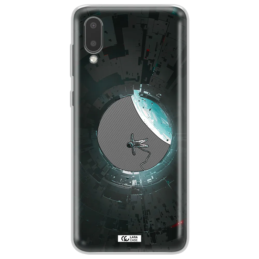 a astronaut in a space station Samsung A02 Clear TPU Case