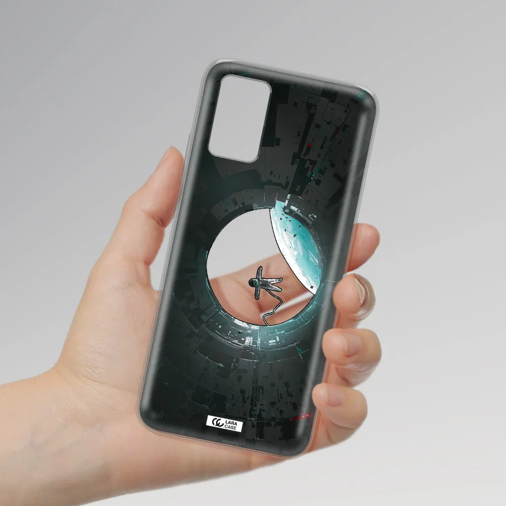 a astronaut in a space station Samsung A02S Clear TPU Case