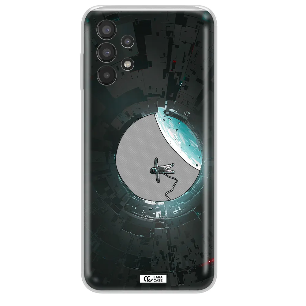 a astronaut in a space station Samsung A13 Clear TPU Case