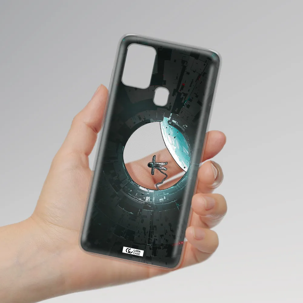 a astronaut in a space station Samsung A21S Clear TPU Case