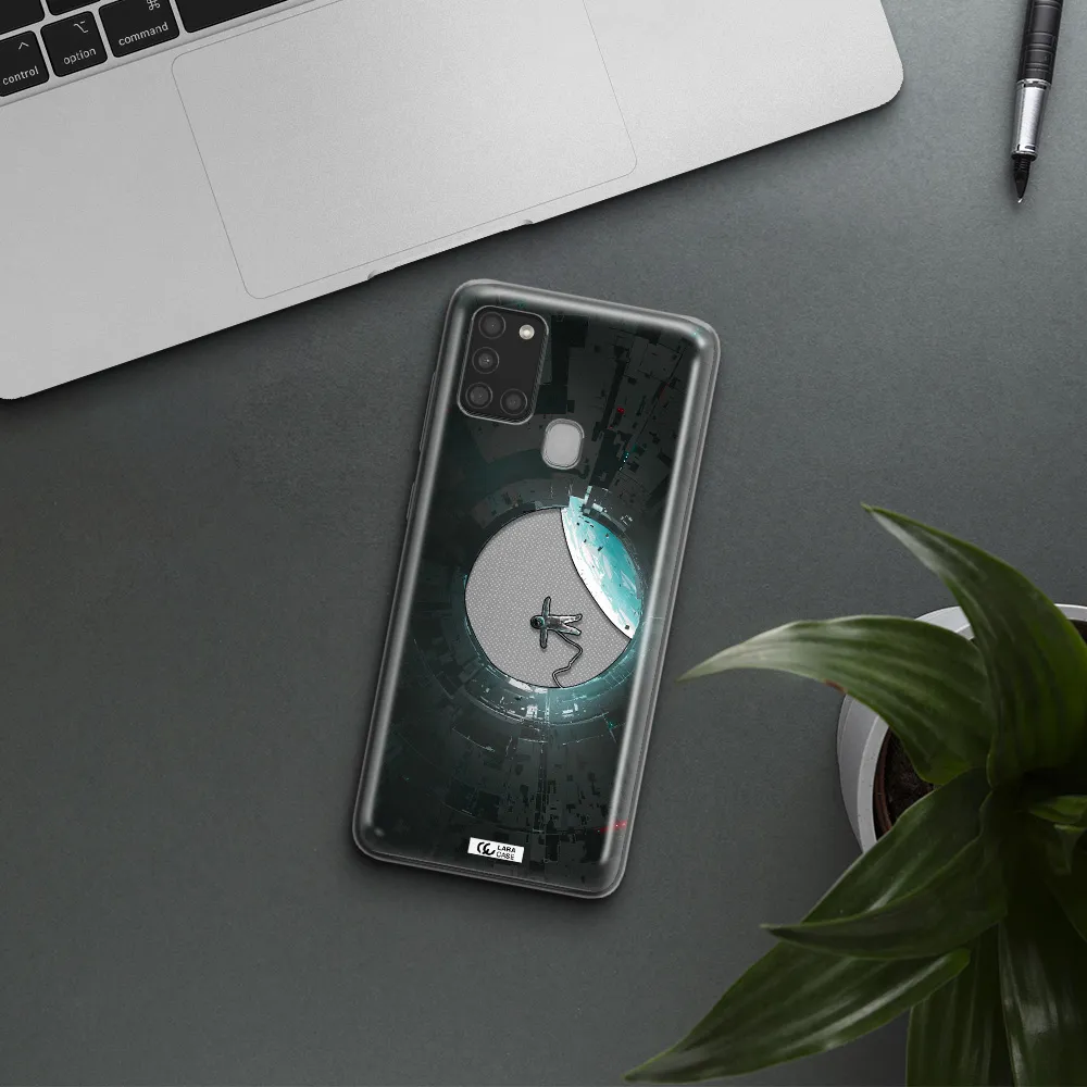 a astronaut in a space station Samsung A21S Clear TPU Case