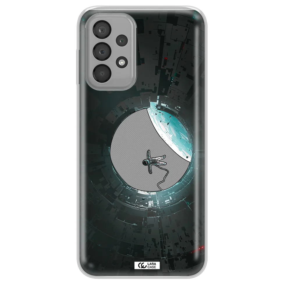 a astronaut in a space station Samsung A23 Clear TPU Case