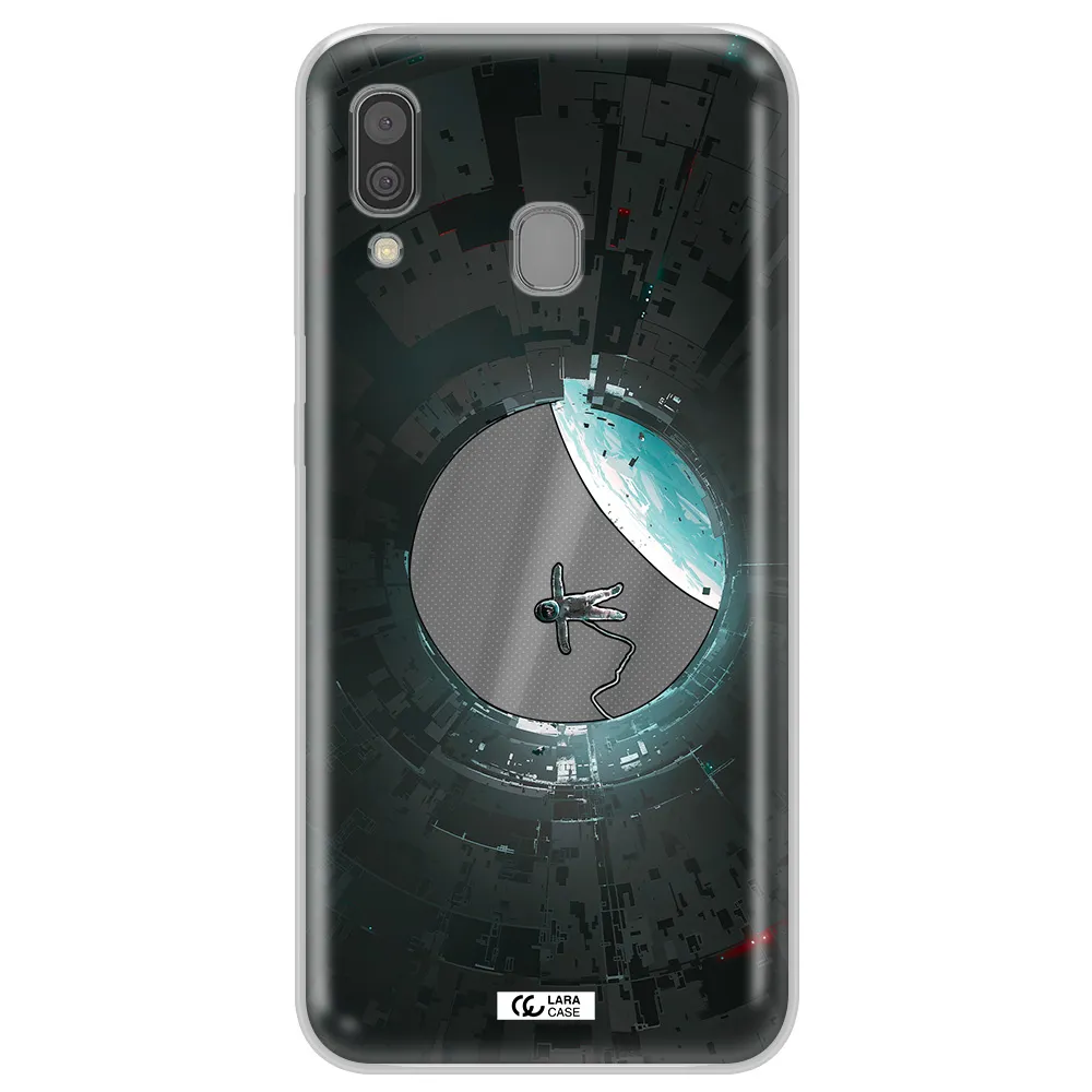 a astronaut in a space station Samsung A30 Clear TPU Case