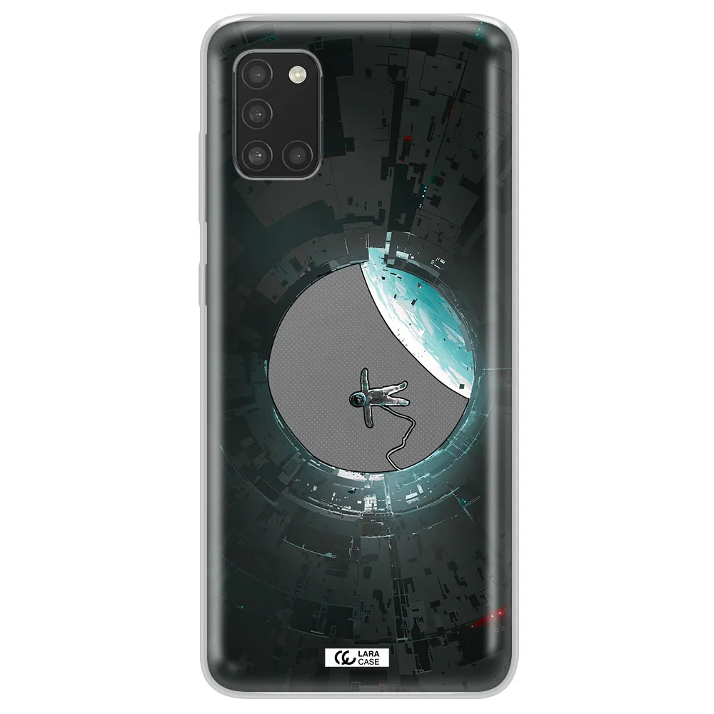 a astronaut in a space station Samsung A31 Clear TPU Case