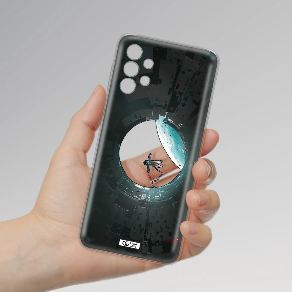 a astronaut in a space station Samsung A32 Clear TPU Case