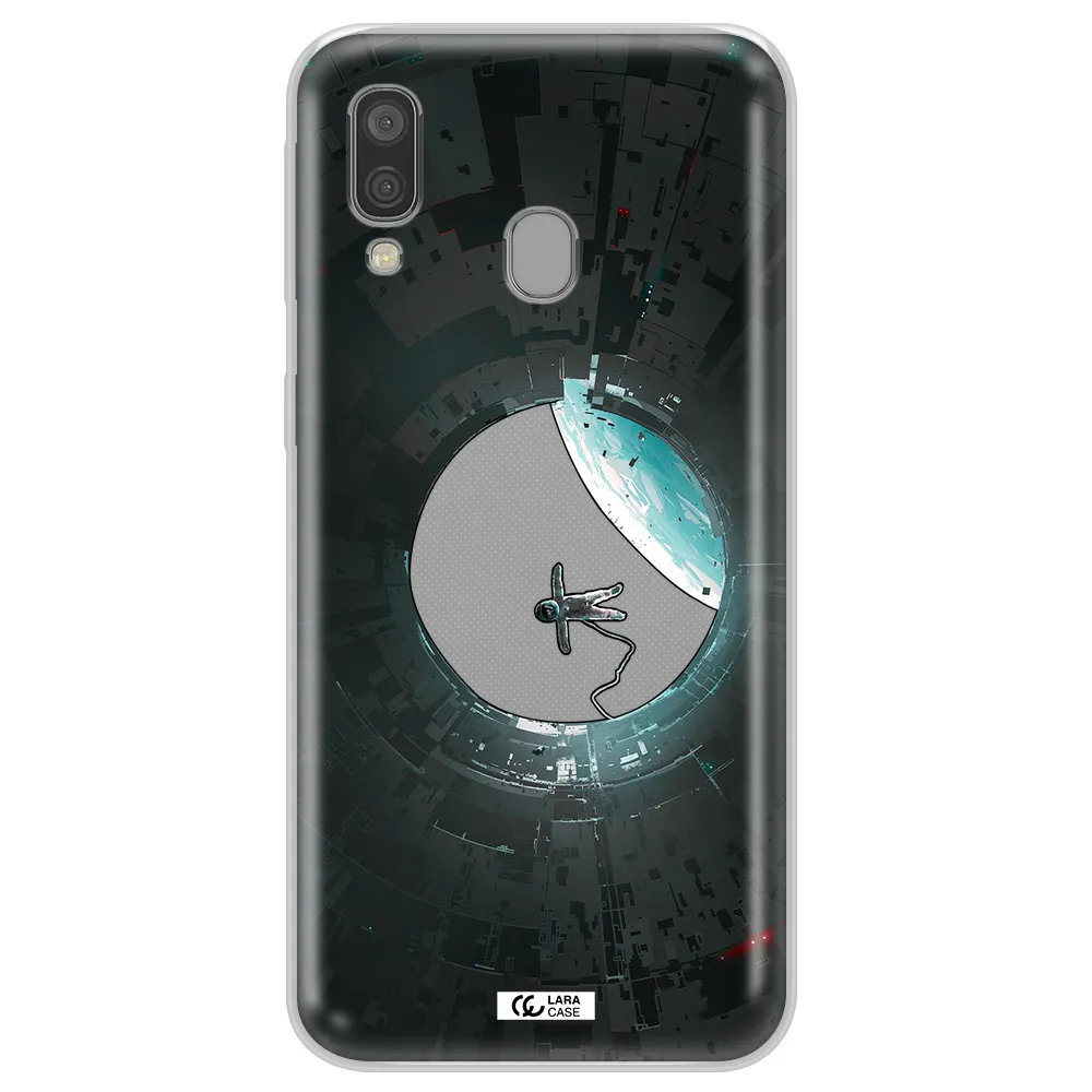 a astronaut in a space station Samsung A40 Clear TPU Case