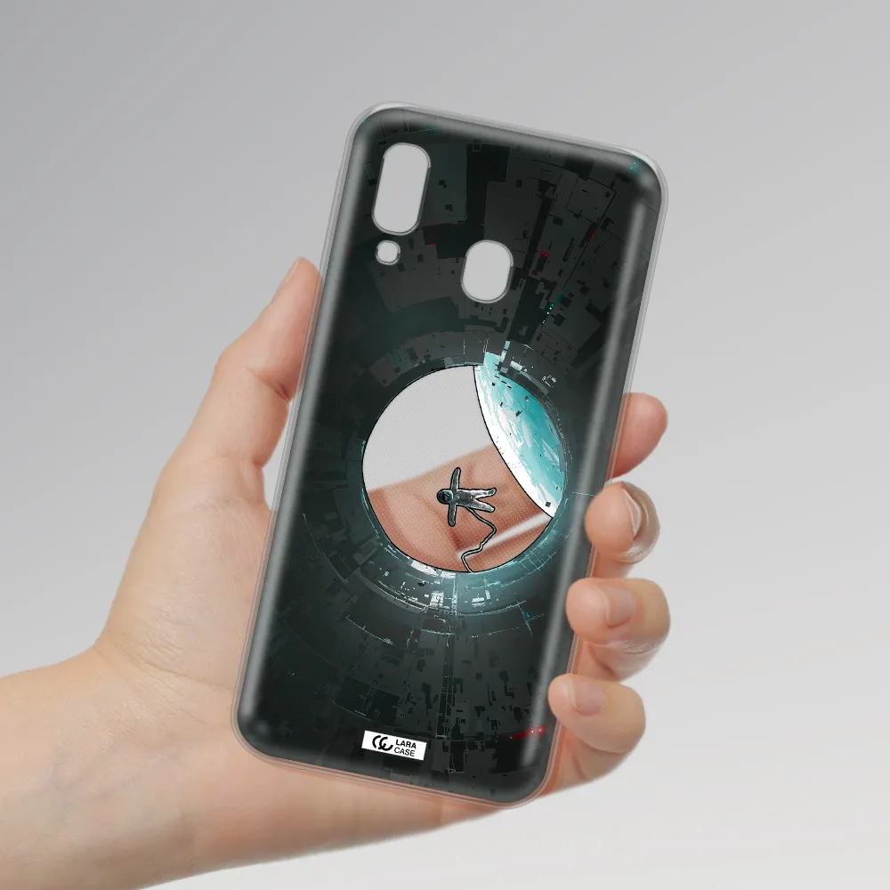a astronaut in a space station Samsung A40 Clear TPU Case