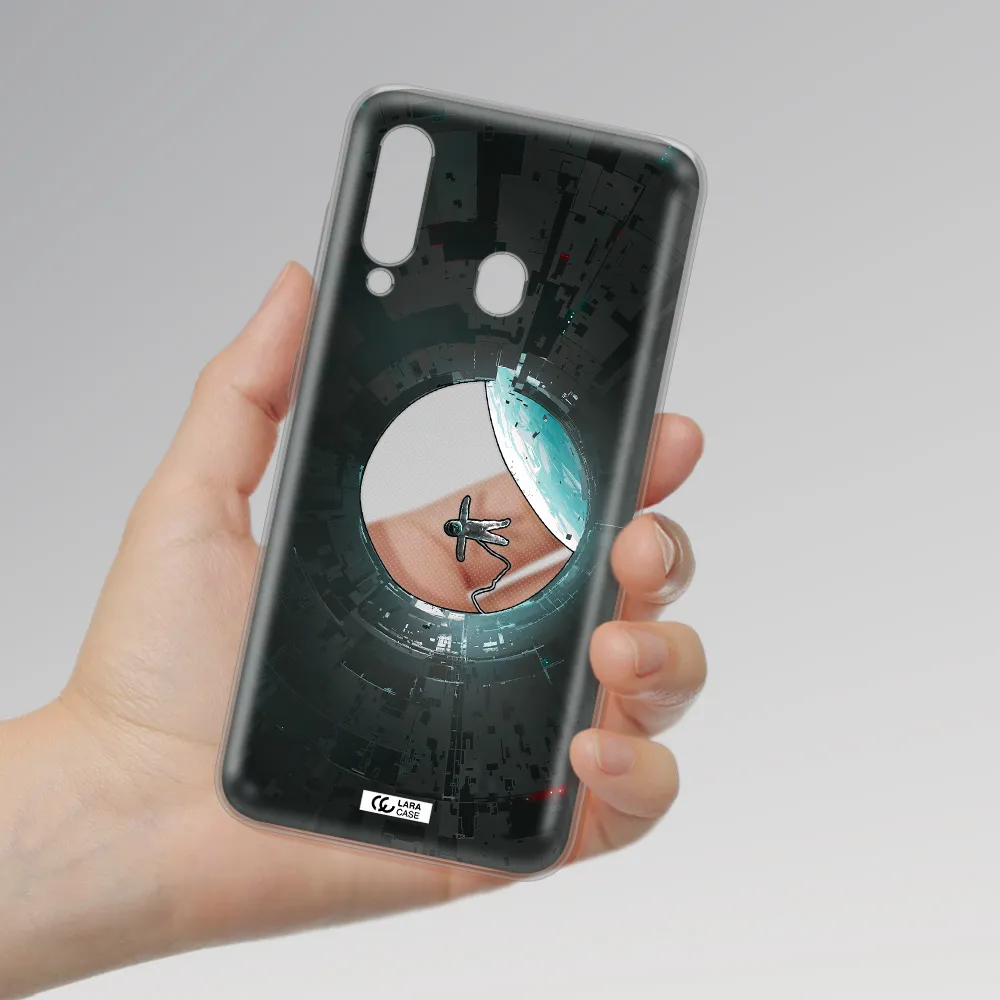 a astronaut in a space station Samsung A60 Clear TPU Case