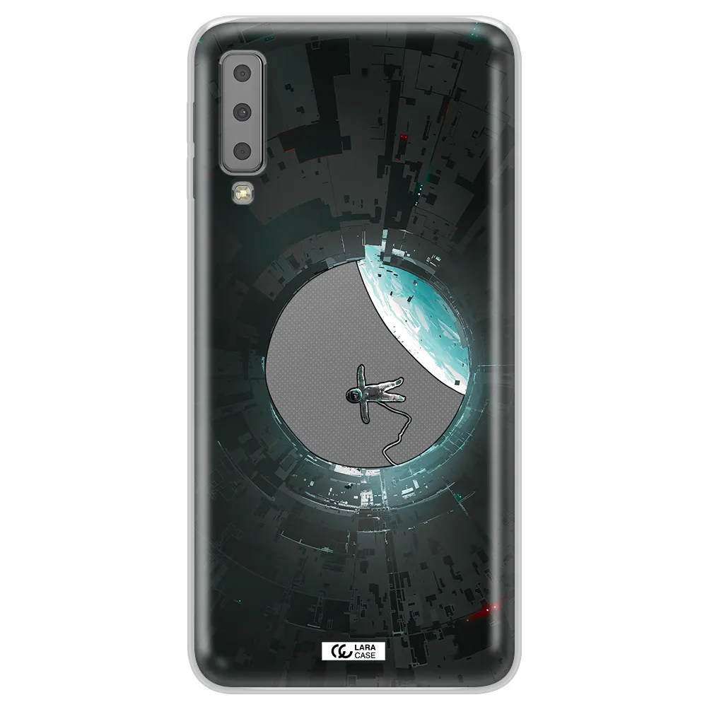 a astronaut in a space station Samsung A7 2018 Clear TPU Case