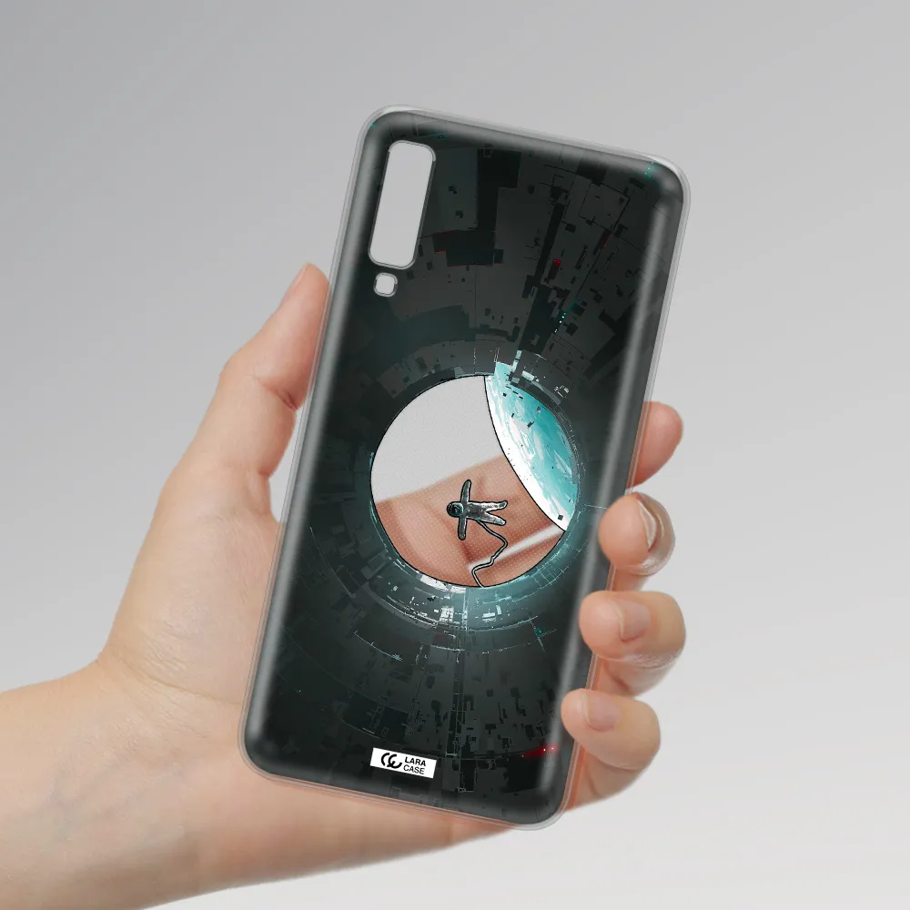 a astronaut in a space station Samsung A7 2018 Clear TPU Case