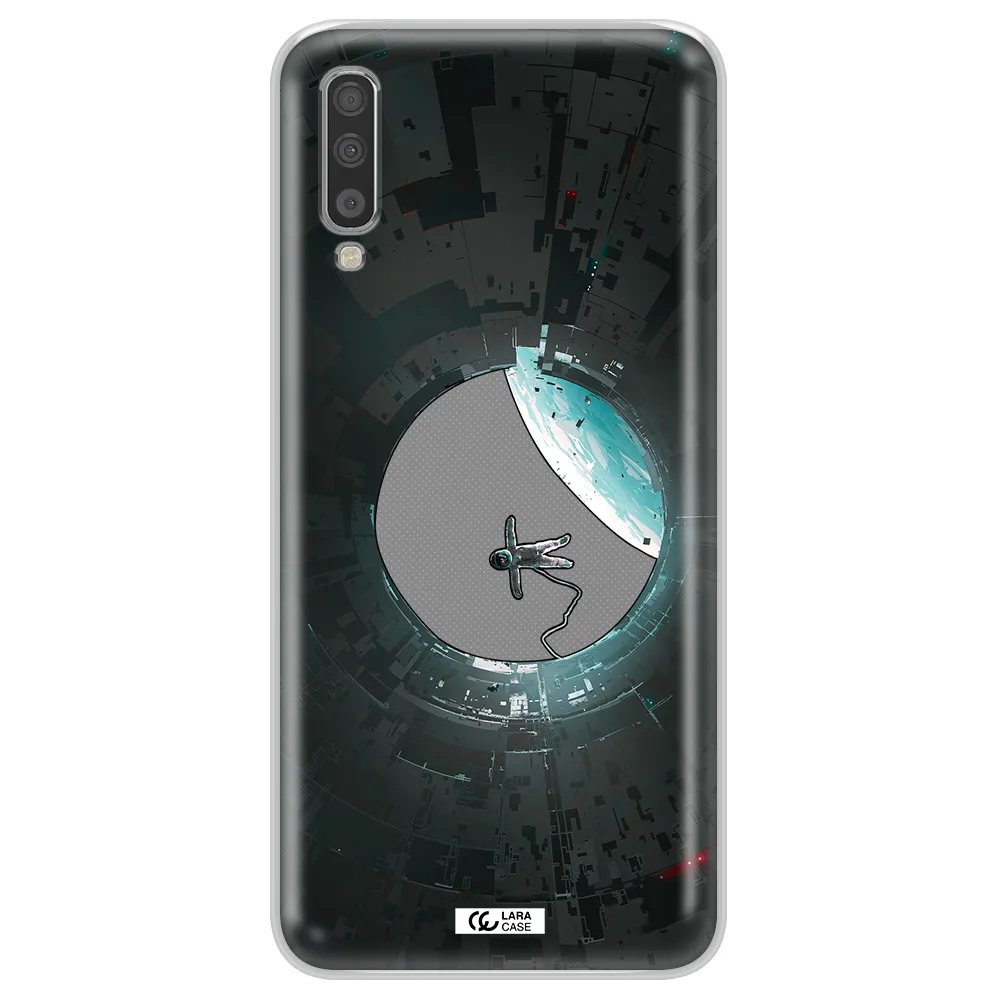 a astronaut in a space station Samsung A70 Clear TPU Case
