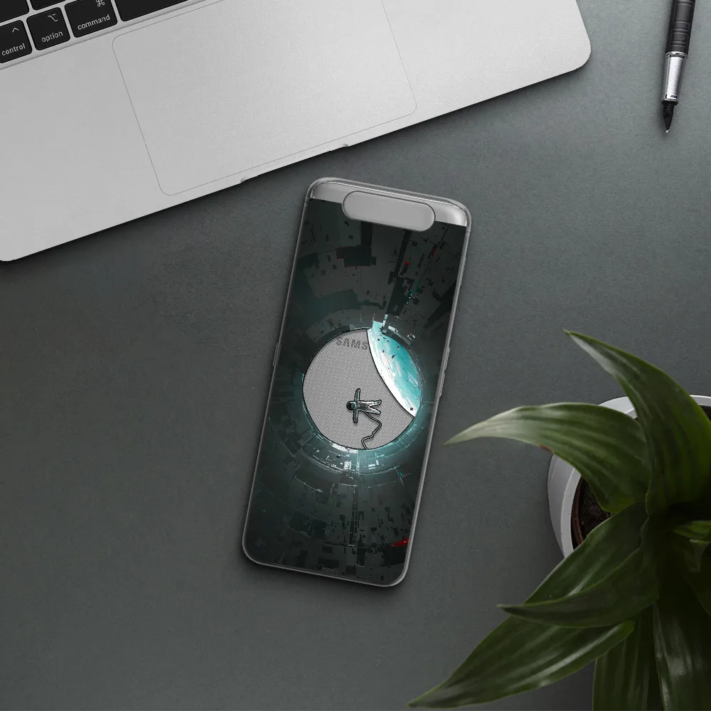 a astronaut in a space station Samsung A80 Clear TPU Case