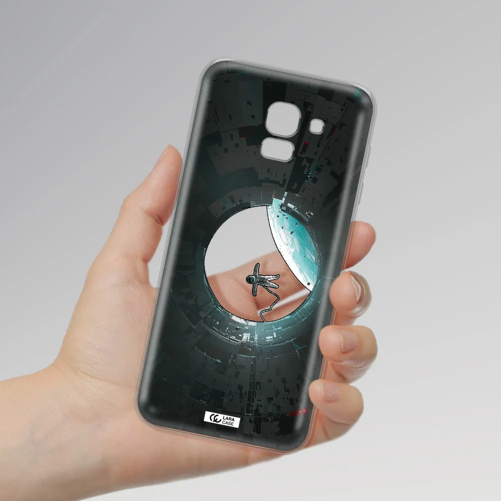a astronaut in a space station Samsung J6 Clear TPU Case