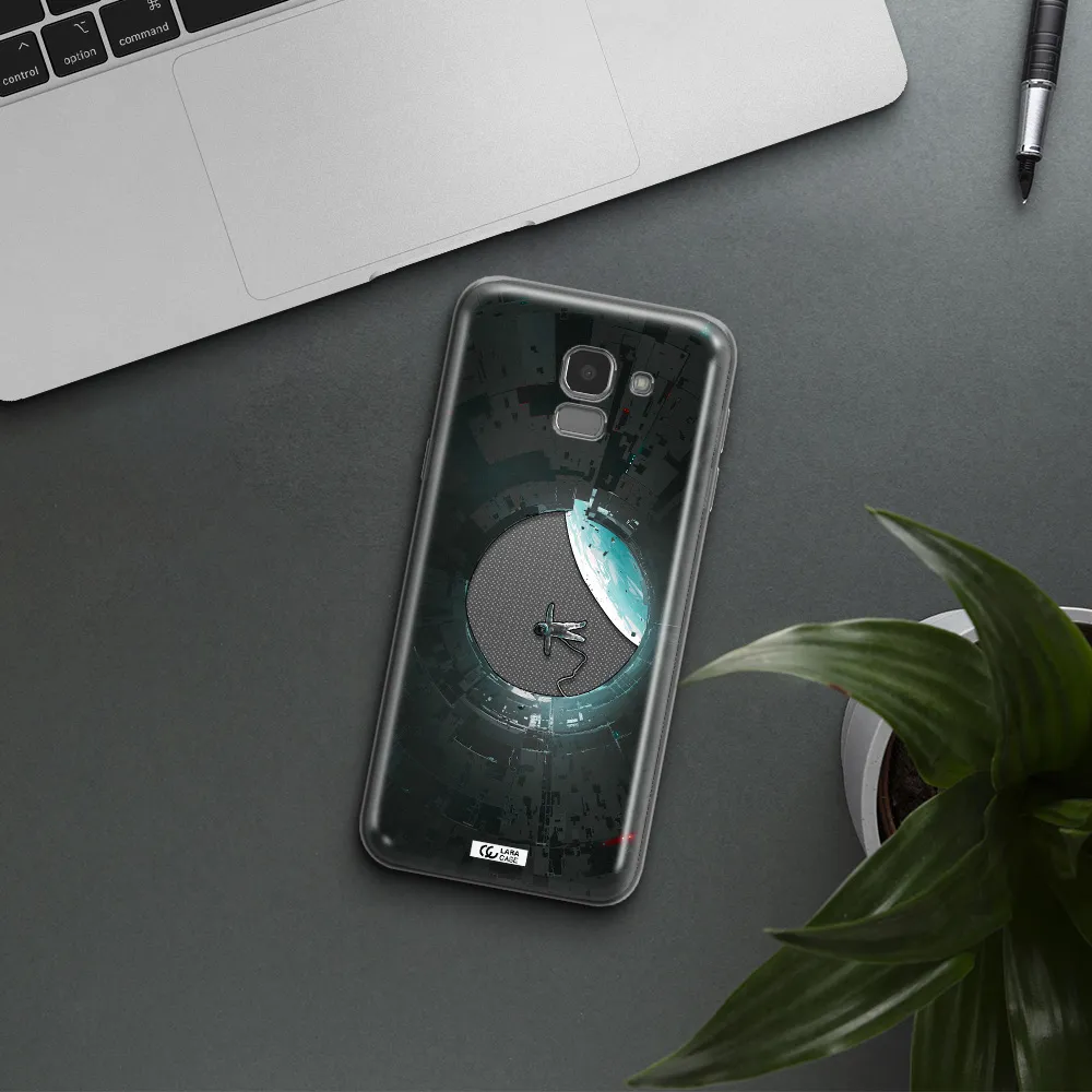 a astronaut in a space station Samsung J6 Clear TPU Case