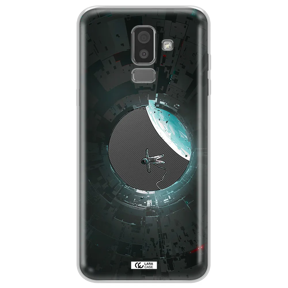 a astronaut in a space station Samsung J8 Clear TPU Case