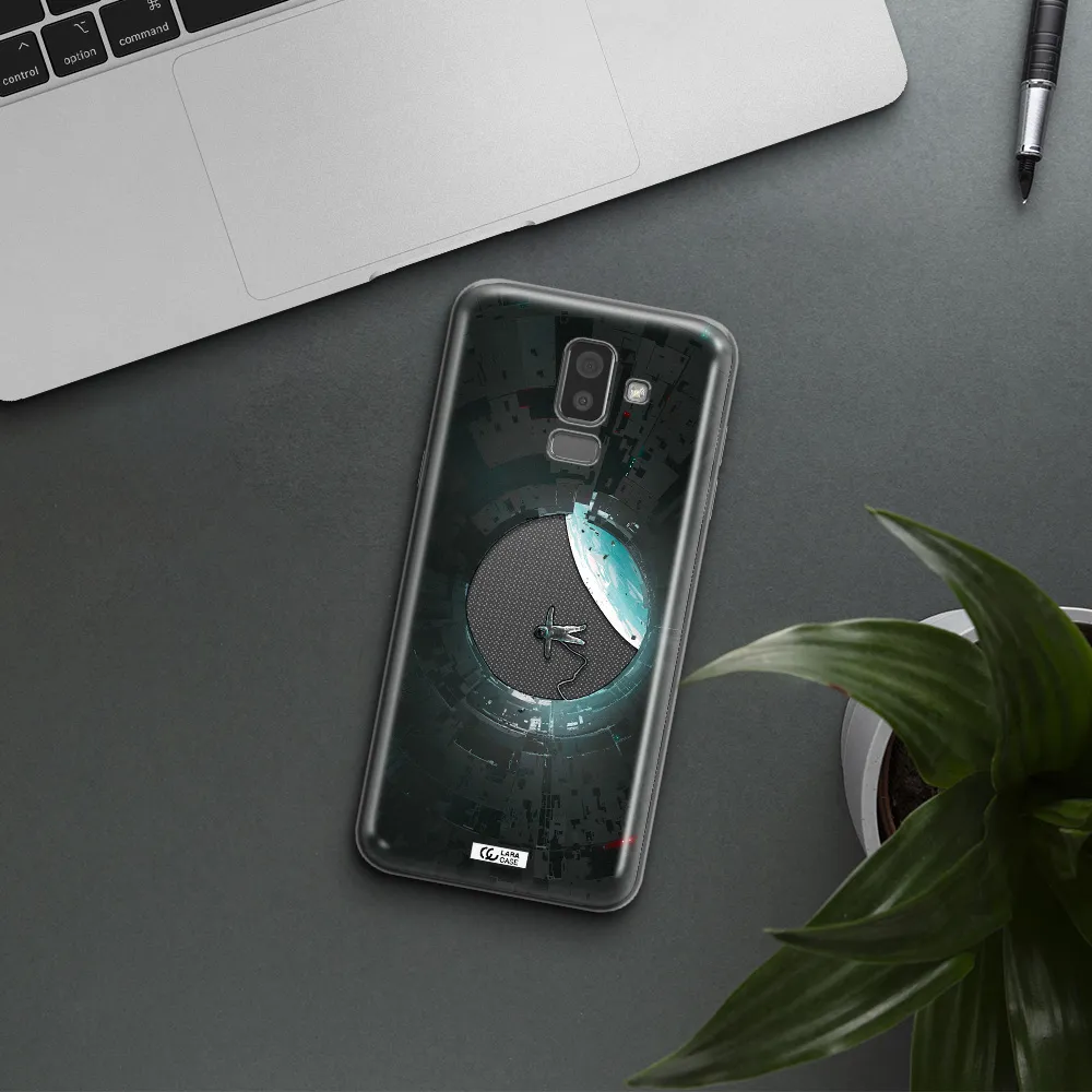 a astronaut in a space station Samsung J8 Clear TPU Case