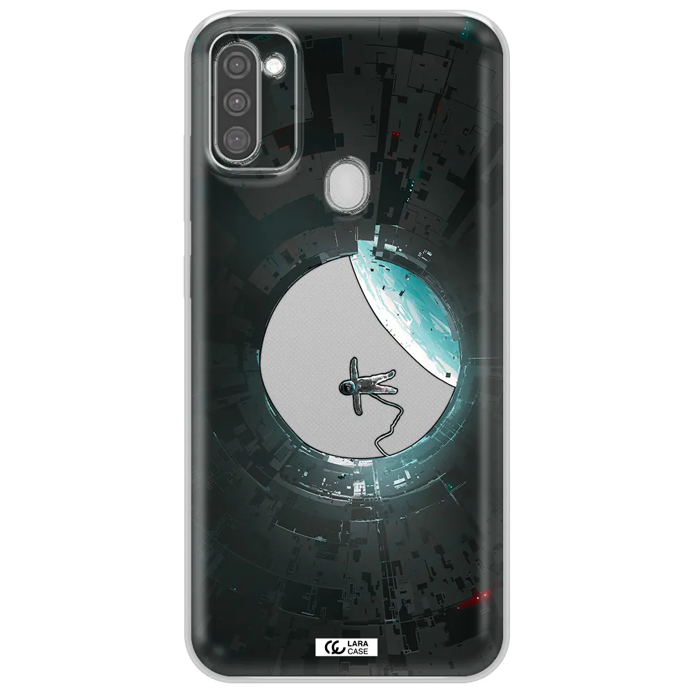 a astronaut in a space station Samsung M11 Clear TPU Case